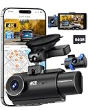 QCONTROL 4K 5G WiFi 3 Channel Dash Cam Front and Rear Inside