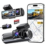 Nanoby 4K 3 Channel Dash Cam Front and Rear Inside