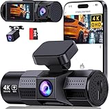3 Channel 4K WiFi Dash Cam Front and Rear Inside