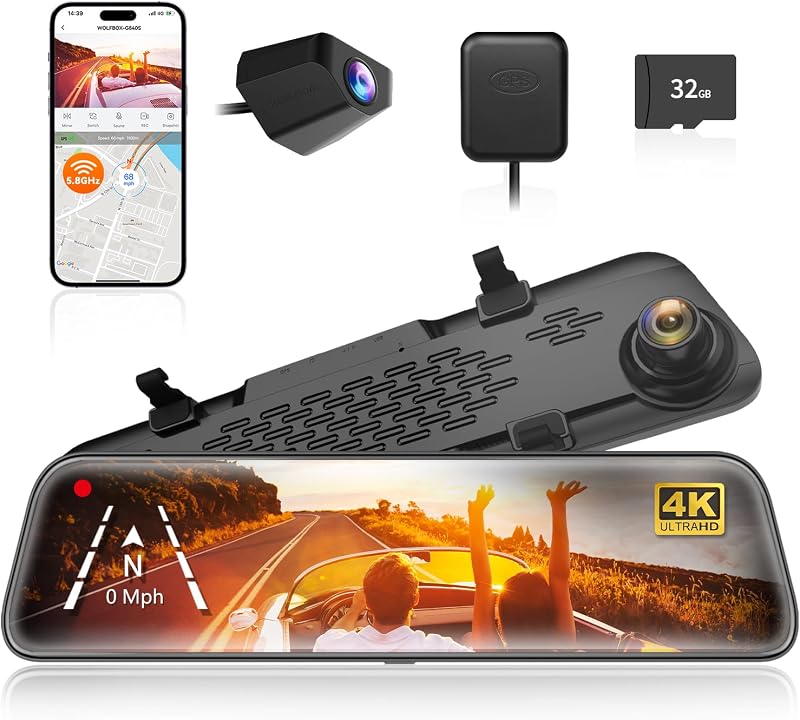 wolfbox g930 mirror dash cam