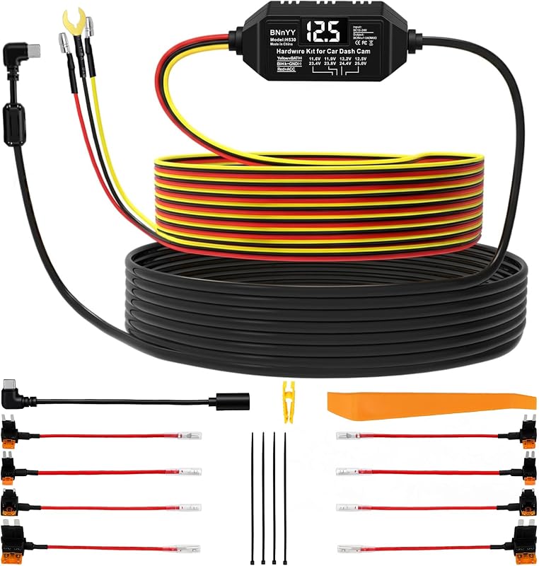 dash cam hardwire kit type c with volt selection